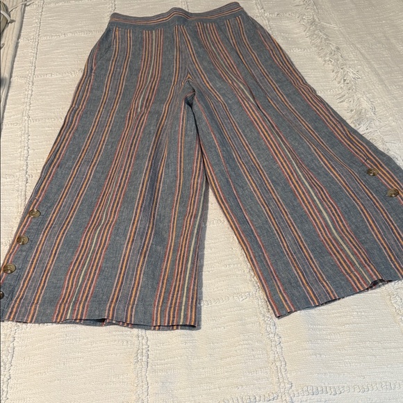 Madewell Pants - Madewell Multicolor Striped Linen/ Cotton Blend Palazzo Pants Size S
